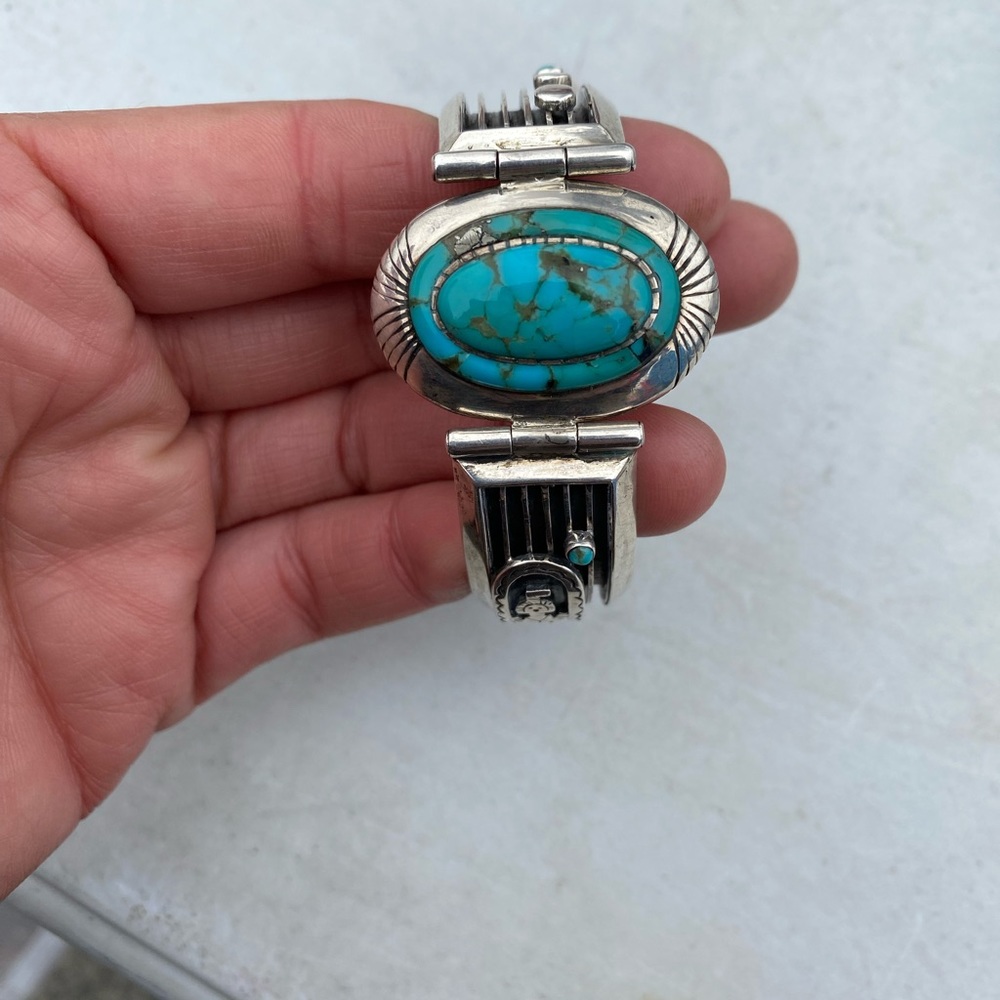 Beautiful JB sterling silver turquoise bracelet